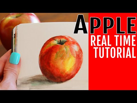 How to Paint an Apple with Watercolor From Life Easy Tutorial