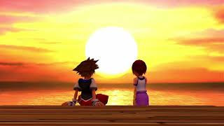 Kh Sora And Kairi On The Sunset