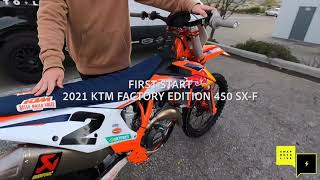 FIRST START! 2021.5 KTM FACTORY EDITION 450 SX-F | ANOTHER FLASHING LIGHT?