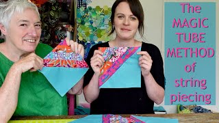 Turning a Kaffe Fassett Jelly Roll into a magic QUILT BLOCK! Anna learns to quilt!