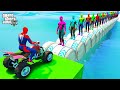 سبايدرمان على دراجة رباعية ضد العناكب الأبطال الملونة - Spiderman on ATV vs multicoloured spiders