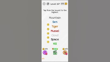 Tap from the lowest to the highest / Braindom level 187 solution