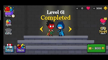 Red and Blue Stick Man // Animation Parkour Gameplay // All  Levels 61 //