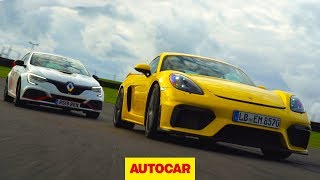 Porsche Cayman GT4 v Renault Megane RS Trophy R review | Which is fastest? | Autocar