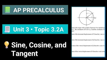 AP Precalculus Unit 3 Topic 3.2A Sine, Cosine, and Tangent