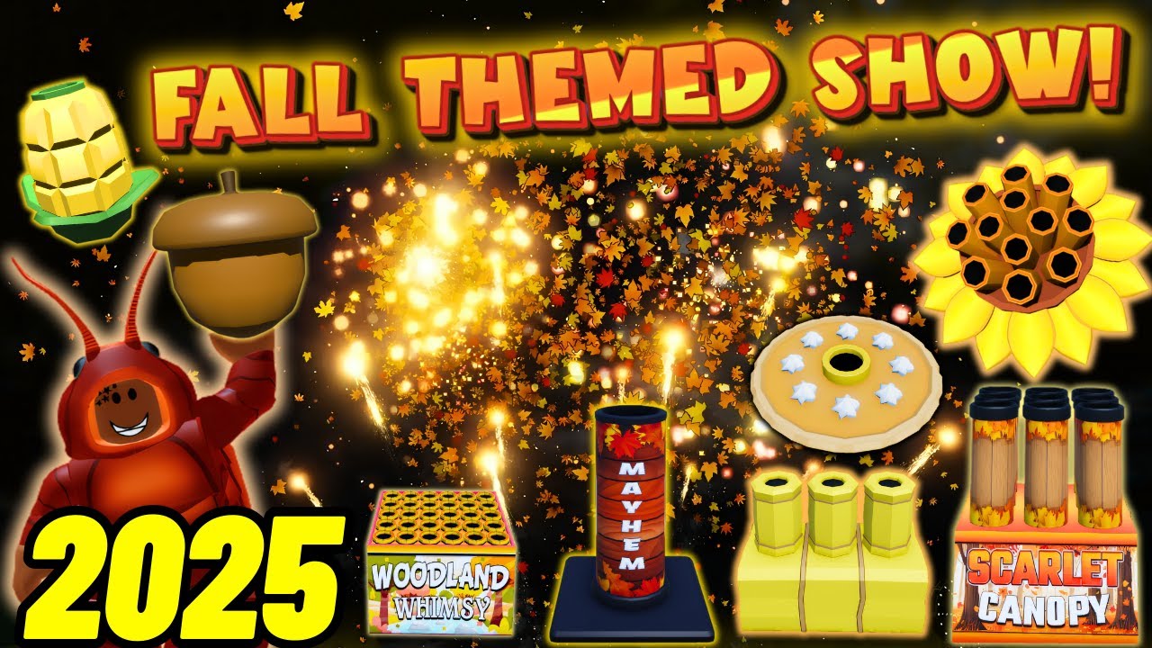 Huge Fall Themed Firework Show 2025 In Roblox! (Fireworks Playground)