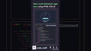 🔥 Next Level Animated Login Form Using HTML CSS JS 🤯