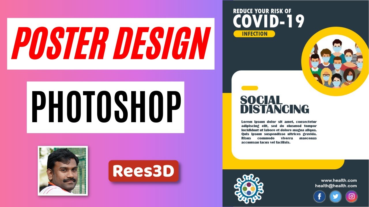 Poster Design in Photoshop for COVID-19 | Rees3D.com