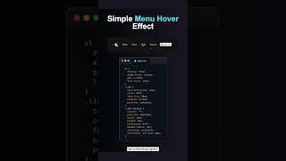 🍽️ Simple Menu Hover Effect 2025! 💻✨ | Sleek & Modern UI in 60 Seconds||#shorts #short #coding #menu