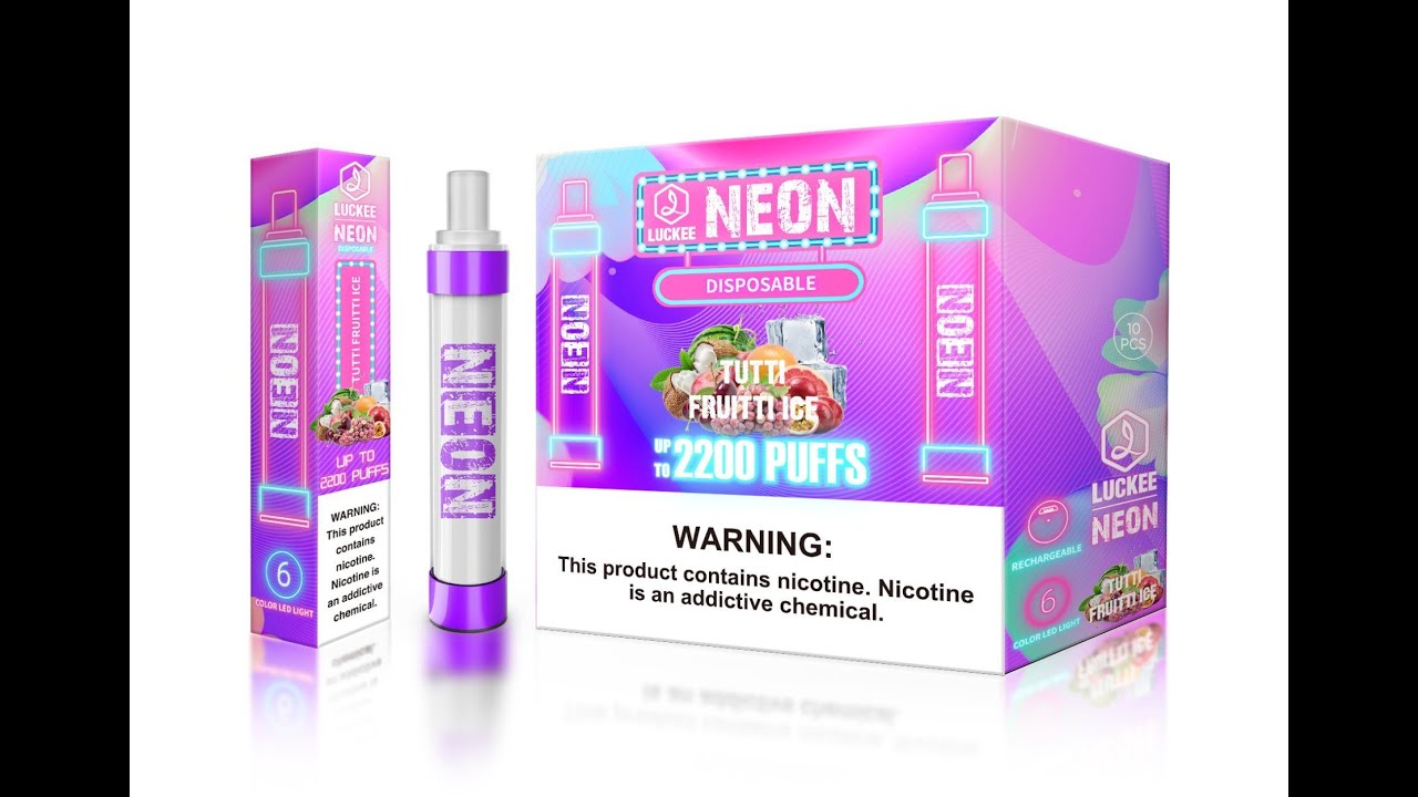luckee neon 2200 puffs led flash disposable 2500puffs recharge