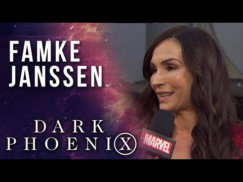 Famke Janssen chooses between Wolverine and Cyclops at the X-Men: Dark Phoenix Premiere