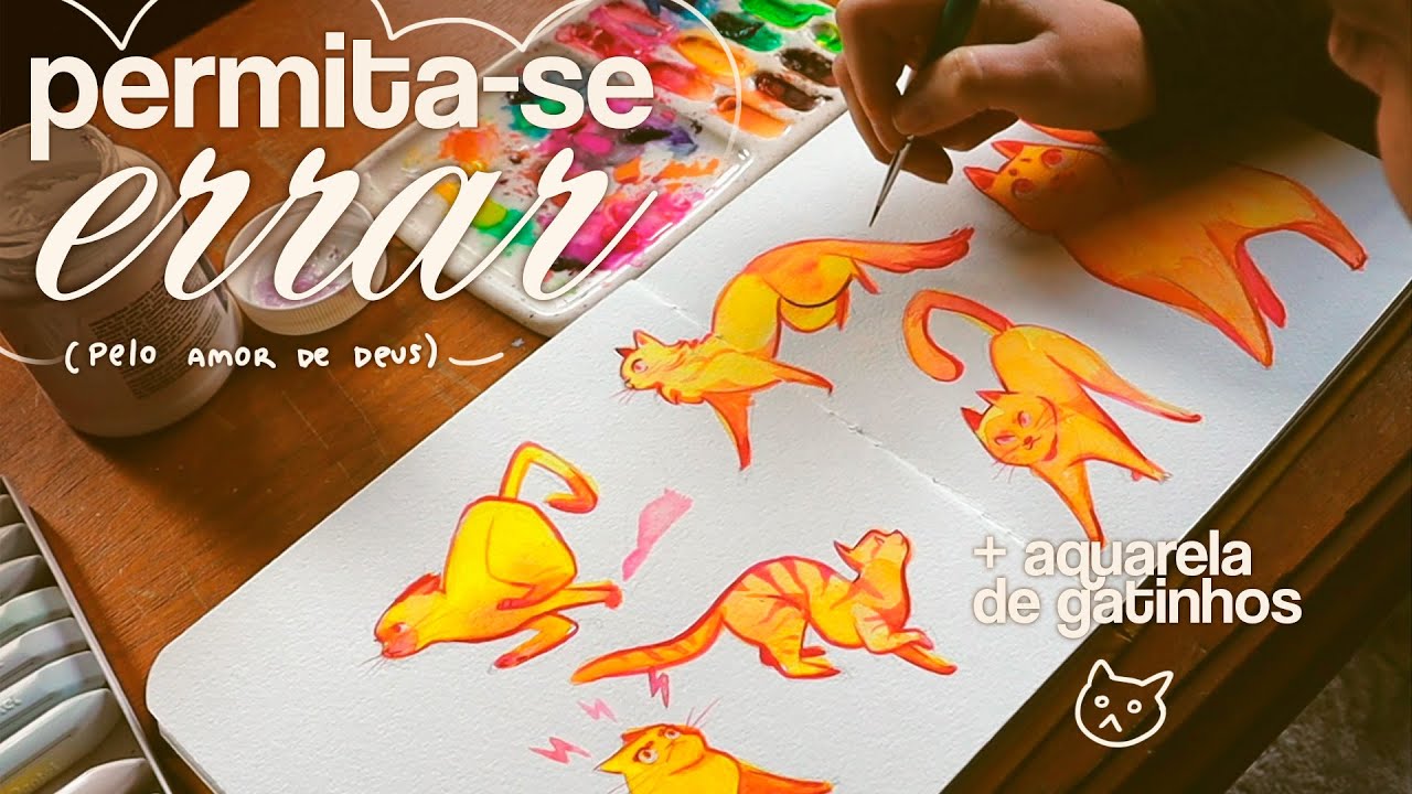 Confie no processo ✶ Aquarela de gatinhos