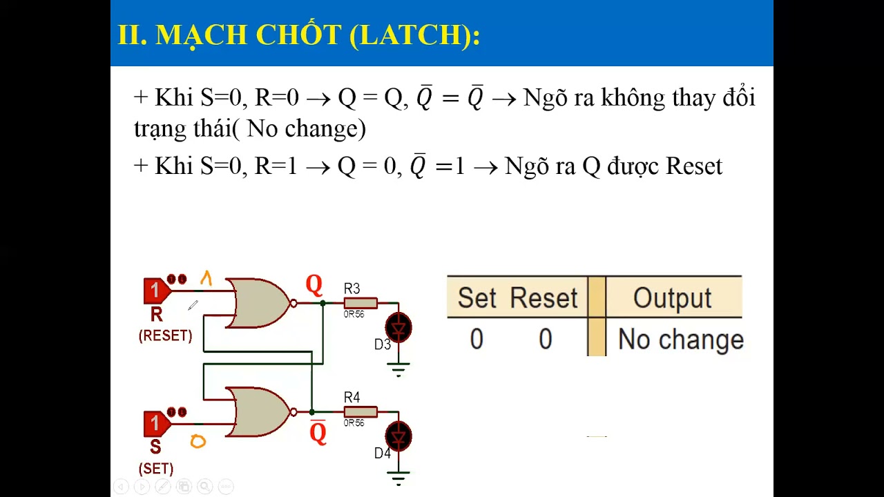 CHƯƠNG MẠCH TUẦN TỰ - MẠCH CHỐT DÙNG CỔNG NOR 2 - YouTube