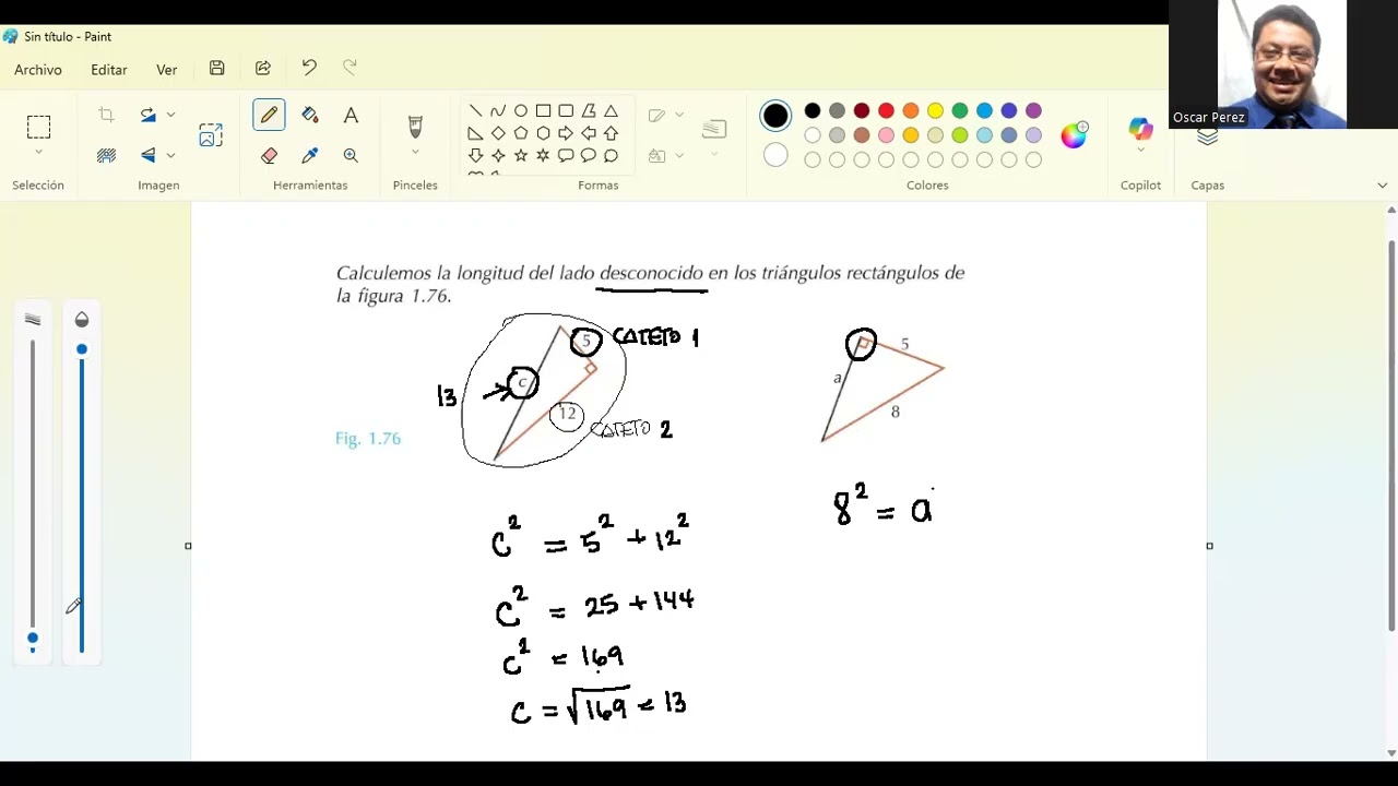 Explicación teorema de Pitágoras y funciones trigonométricas