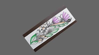 Easy Bookmark || zentangle art step by step #bookmark #zentangle 
