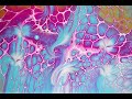 Акриловая заливка на подушке из меловой краски/ Картина Fluid Art своими руками.