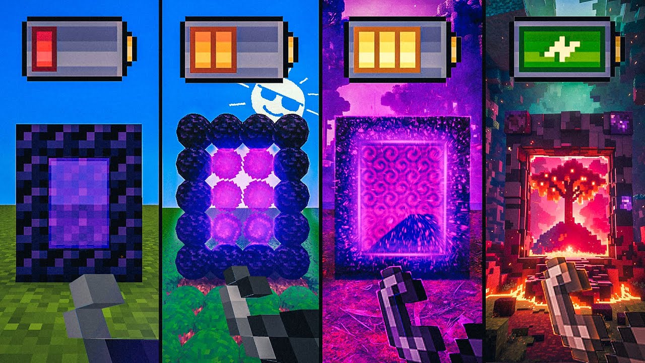 physics with different battery in Minecraft - YouTube