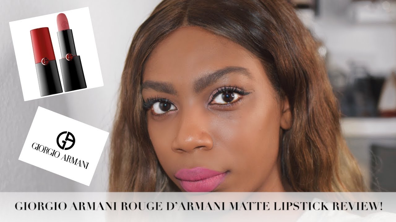 A FULL FACE OF GIORGIO ARMANI MAKEUP AND ROUGE D'ARMANI MATTE LIPSTICK  REVIEW AND FIRST IMPRESSIONS - YouTube