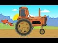 Tractor and Combine Harvester with McQueen | Farm works Tractor and combine harvester