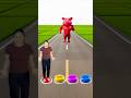 I Jump on all color button to pig, rabbit, buffalo &amp; big monster #shorts