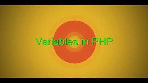 Variables in PHP