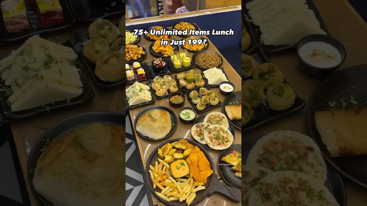 Biggest Unlimited Buffet in Vastral 😍😱 Just 199₹ Lunch #food #unlimited #pizza #viral #shorts
