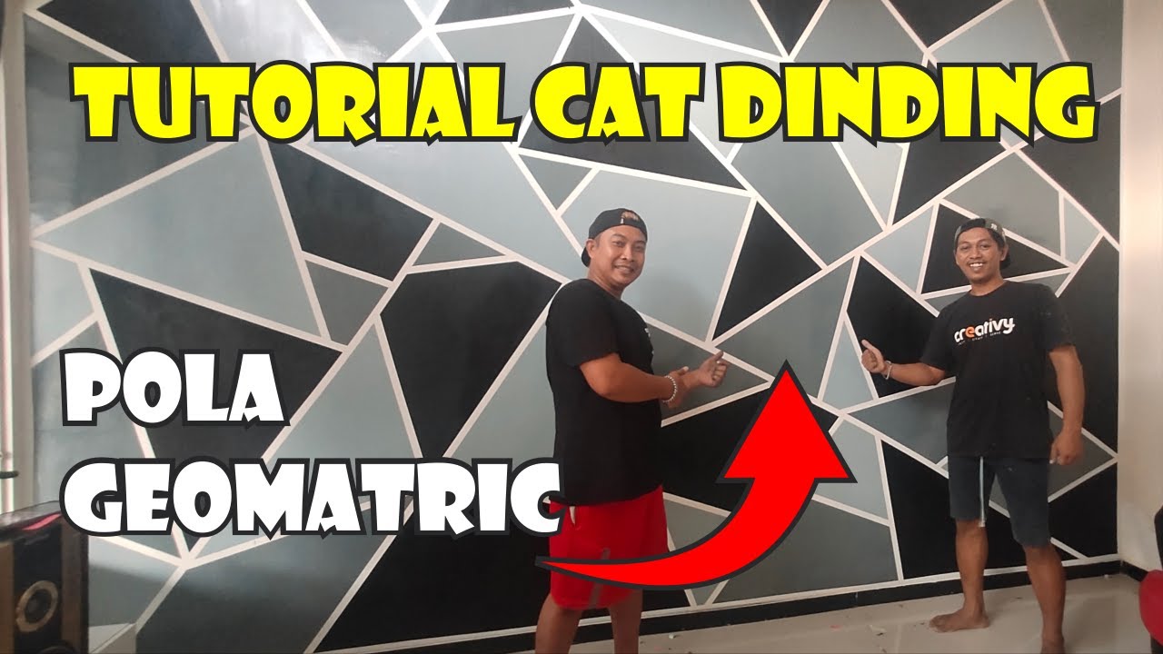 CARA MUDAH CAT  DINDING  KAMAR POLA  GEOMETRI  SIMPLE YouTube