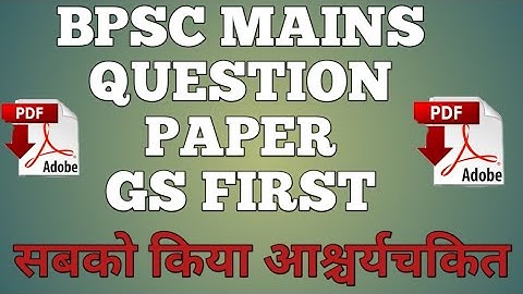 64th BPSC MAINS QUESTION GS PAPER - 1