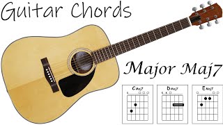 How to play GUITAR 🎸 - Major Maj7 CHORDS 🎵 chords