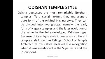 AAROHAN CLASSES-ELEARNING-HISTORY OF ODISHA-TEMPLE ARCHITECTURE