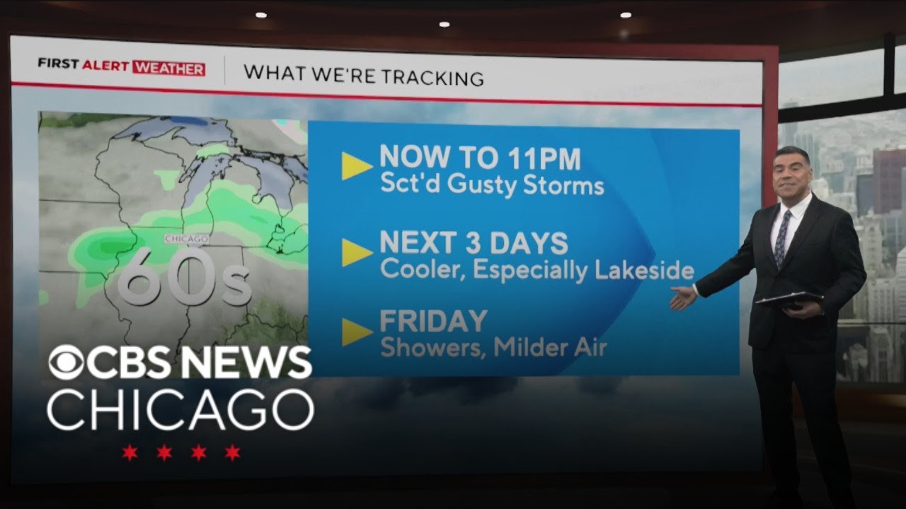 Storm chance Monday evening for Chicago area - YouTube