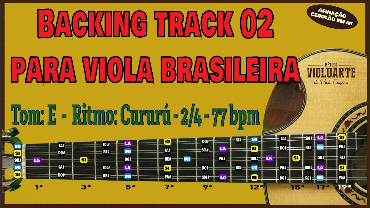 Backing track Para viola Brasileira - Ritmo Cururú - Tonalidade de Mi