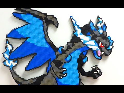 Custom Lego Pokemon Mega CHARIZARD X + PokeBall MOC Stop Motion Build  Review 