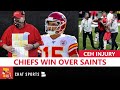 Clyde Edwards-Helaire Injury + Chiefs Rumors & News After WIN vs. Saints Led By Patrick Mahomes