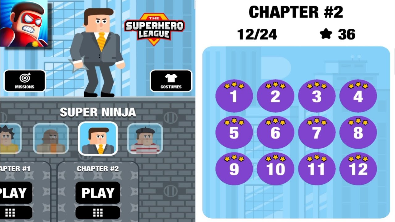 The Superhero League Super Ninja Chapter 2 Level 1-12 | 3 Stars Guide