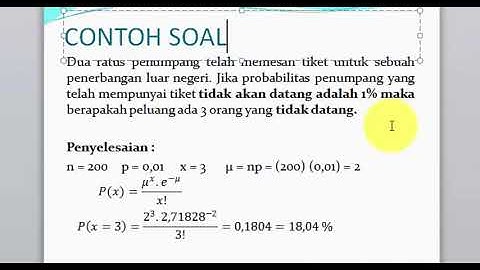 Distribusi poisson contoh soal pembahasan