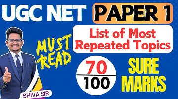 UGC NET Paper 1 | Must do List of Most Important Topics by Shiva Sir #achieversaddaugcnet