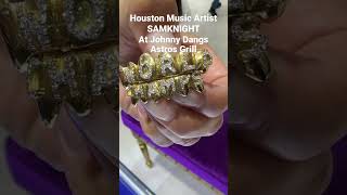 Houston Artist SAMKNIGHT gets fitted for his Astros World Champ Grill from Paul Wall and Johnny Dang