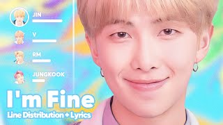 BTS - I'm Fine (Line Distribution + Lyrics Karaoke) PATREON Resimi