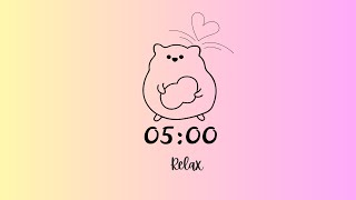 5 Minute Relax Timer 🐻💖 | Pastel Gradient + Cute Bear Vibes screenshot 5