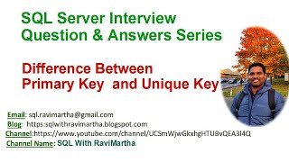 Difference between Primary Key and Unique Key | Primary key Vs Unique Constraint | Composite Key