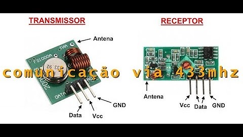 Demonstração módulo RF 433mHz transmissor e receptor