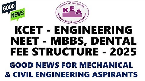 KCET 2025 Fee Structure for Engineering | NEET 2025 Fee Structure for Medical and Dental Courses|