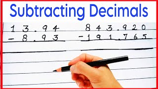 Subtracting Decimals | How to Subtract Decimals ..