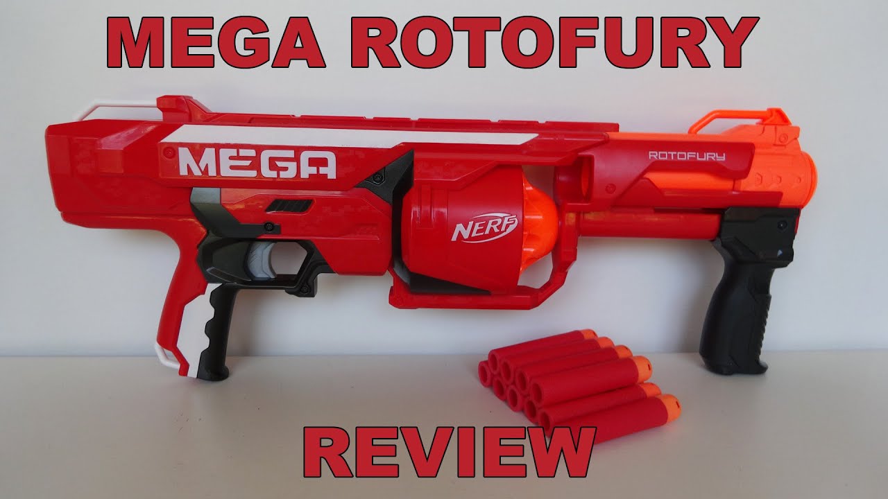 NERF MEGA Rotofury Review (Grey trigger) YouTube
