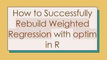 How to Successfully Rebuild Weighted Regression with optim in R