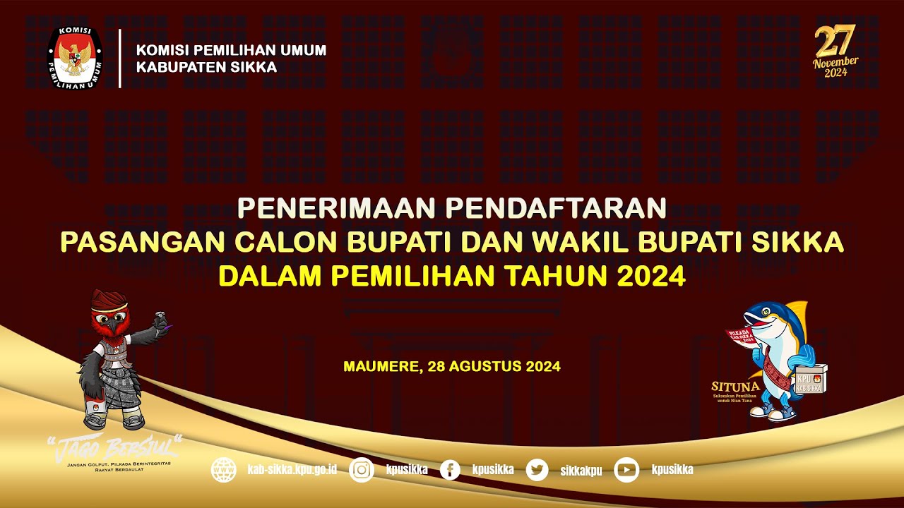 HARI KE-2 PENDAFTARAN PASANGAN CALON BUPATI DAN WAKIL BUPATI SIKKA DALAM PEMILIHAN TAHUN 2024