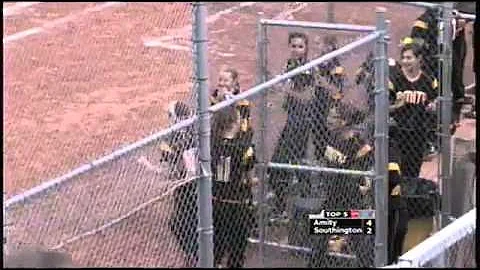 #1 Krista Reynolds of Amity with a 2-run bunt sing...