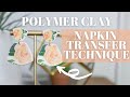 HOW TO MAKE POLYMER CLAY EARRINGS | DIY POLYMER CLAY EARRINGS | POLYMER CLAY NAPKIN TRANSFER