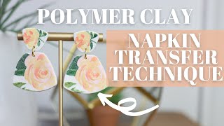 HOW TO MAKE POLYMER CLAY EARRINGS | DIY POLYMER CLAY EARRINGS | POLYMER CLAY NAPKIN TRANSFER